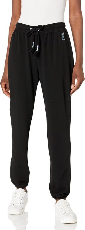 Juicy Couture Women's Novelty Tip Jogger Casual Pants, Deep Black, M