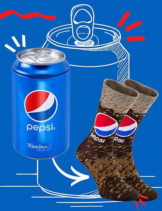 Rainbow Socks Men's Figure, Pepsi, 41-46