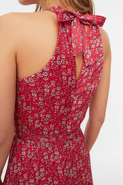 Trendyol Women Midi A-line Regular fit Woven Dress Pink