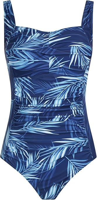 Aidotop Womens One Piece Swimsuit Tummy Control Swimwear with Retro Ruched Monokini Bathing Suits（12Navy Blue,XL）