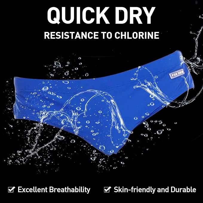 Arcweg Men's Swimming Trunks Briefs Low Waist with Removable Pad Swimwear Elastic Beach Shorts Boxers Underwear