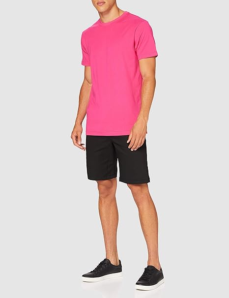 Build Your Brand Men's T-Shirt Round Neck, Hibiskus Pink, XXL