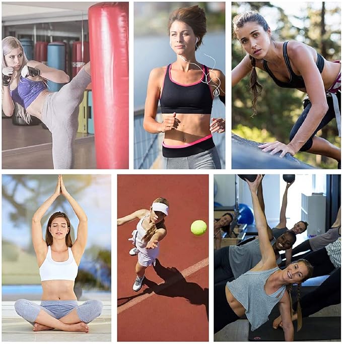 Tuopuda Women's Sports Bra Zip Front Comfy Post Surgery Bra High Impact Wireless Sports Running Bra Cross Back Support Bra with Removable Pads Yoga Bra for Workout Fitness, L