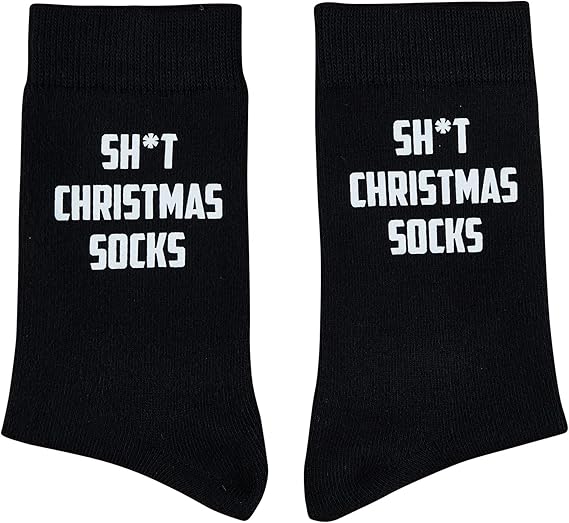 Poshzone Funny Christmas Socks Gift, Funny Secret Santa Gift, Stocking Filler Socks Gift, Rude Socks Gift, Novelty Xmas Cheeky, Funny Christmas Socks for Women or Men, One Size