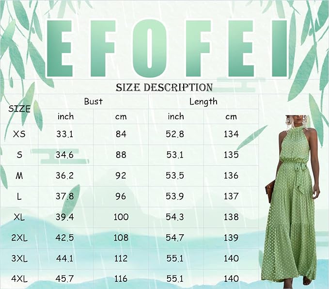 EFOFEI Women's Sleeveless Long Summer Dress Off Shoulder Elegant Dress Plain Swing Dress Halterneck Maxi Evening Dress, Royal Blue Polka Dot, L