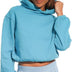 Light & Shade Women's Lslswt021 Women's Cropped Top Hooded Sweatshirt, Teal, L UK