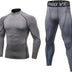 Mens Thermal Underwear Set Stand Collar Tops and Wicking Long Johns Winter Warm Base Layer for Skiing, Grey, M