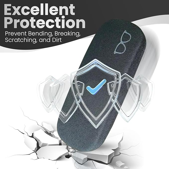 R&B Sports & Leisure Black Glasses Case - Hard Shell Sunglasses Case for Women, Men & Kids