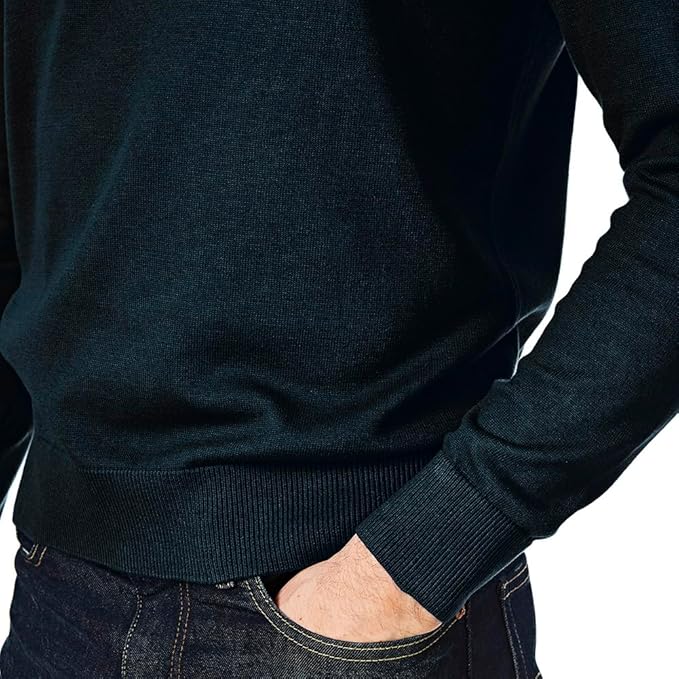 Castle Point Mens Herren-strickpullover Mit Rundhalsausschnitt CSPKNT003 Cotton Jumper Pullover Sweater, Crew Neck, Black, L, Black, L UK