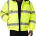 StandSafe Men's HV002 Vis Bomber Jacket Waterproof Padded Warm Winter Coat Work Executive EN343 Hi Viz PPE Safety Workwear, Yellow, M