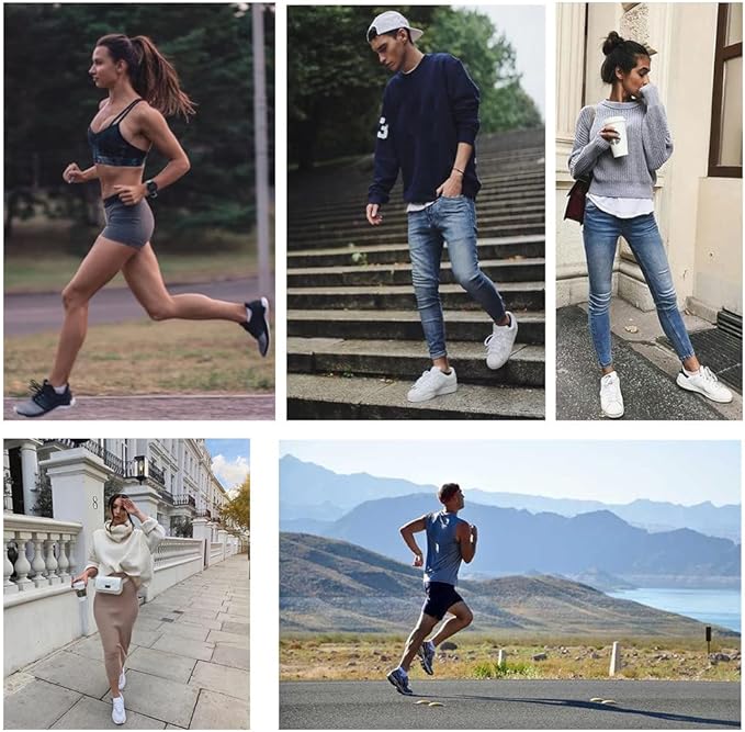 FALARY Trainer Ankle Socks for Men Women 10 Pairs Sport Low short White 6-8