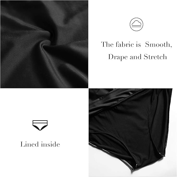 ECUPPER Womens Swimming Leggings Shorts Knee Length Capris Swimsuit Pant Plus Size Swim Bottoms, Black, L