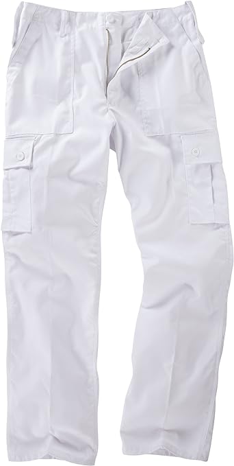 6 Pocket Basic Combat Cargo Trousers - White (32)