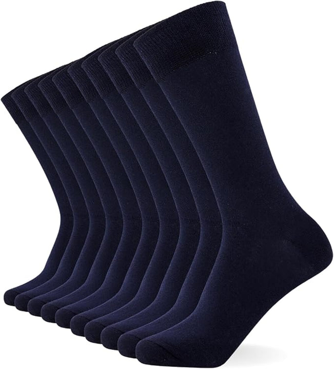 FM London 5-Pack Plain Mens Socks - Comfortable Charcoal, Navy & Black Socks for Men - Smart Dress Look - Suitable for Work and Casual Wear - Cotton Rich, Breathable, Stain Resistant and Durable