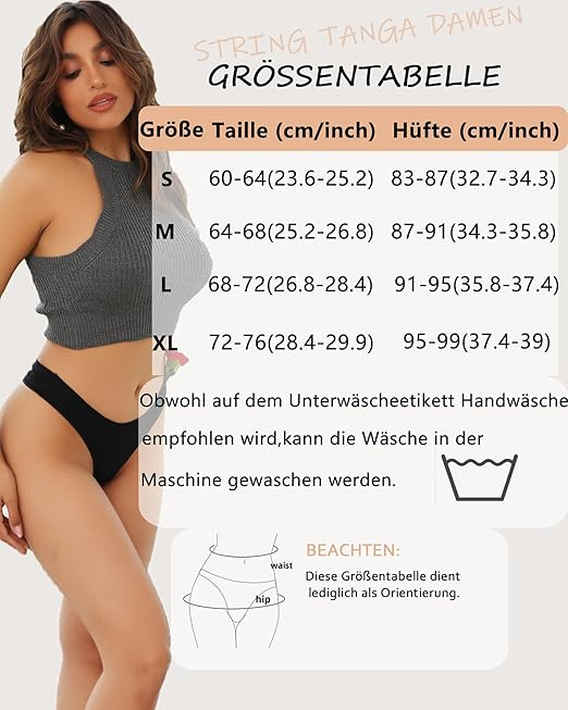 BeReady Cotton Thongs for Women Sexy Ladies Underwear Panties Hipster Bikini Breathable Knickers for Women Multipack 6, S