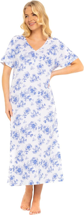 Suzy & Me Plus Size 100% Jersey Cotton Nightshirt (CHINA BLUE 18-20)