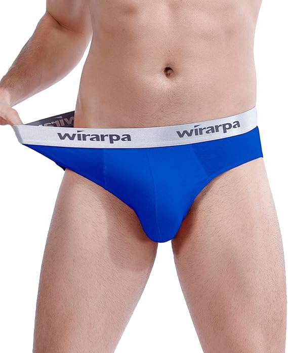 wirarpa Mens Briefs Underpants Cotton Soft Wide Waistband Underwear Basic No Fly Multicoloured 4 Pack Size M