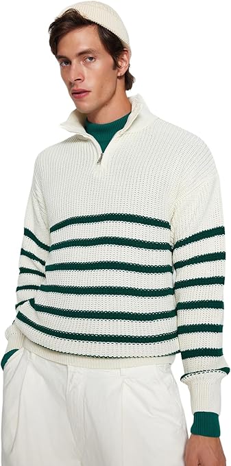 Trendyol Man Basics Regular fit Basic High Neck Knitwear Sweater,Green,M