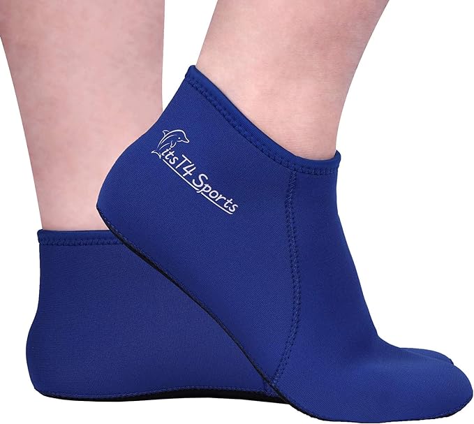 FitsT4 Wetsuit Socks Thermal 3mm Neoprene Water Socks Anti-slip for Men Women Diving Snorkeling Swimming Surfing Sailing Kayaking and Beach Sports, blue, XS