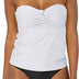 Catalina Women's Twist Front Bandeau Swimsuit Tankini Top, White, L UK