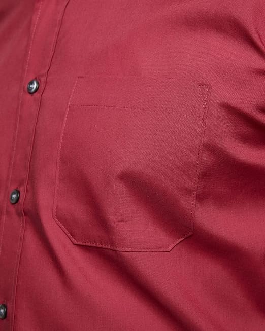 Double TWO Men's Long Sleeve Plain Formal Shirt Non Iron Classic Fit Business Dress Shirt