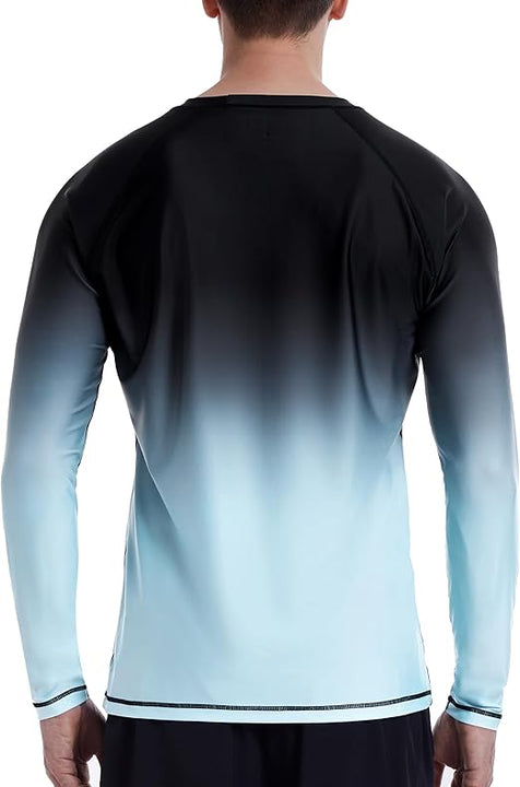 Roadbox Men's UPF 50+ Swim Rash Guard Vest, Long Sleeve UV Sun Protection SPF Shirts, Quick Dry Watersports Base Layer Tops for Diving Beach Surfing Hiking, M