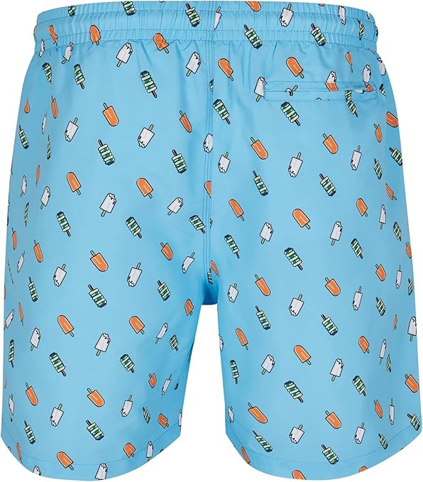 Urban Classics Men's Pattern swim Shorts Badeshorts, Blue (Lightblue/Ice 02060), 5XL