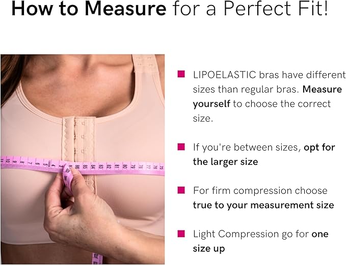 LIPOELASTIC PI Active - Compression Bra Post-Surgery | Sports Bra for Women | Post-Surgery Bra for Women with Front Closure Black, S