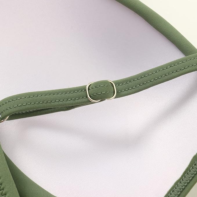 DOULAFASS Women Vintage Push Up High Waisted Swimsuit Two Pieces Ruched Bikini