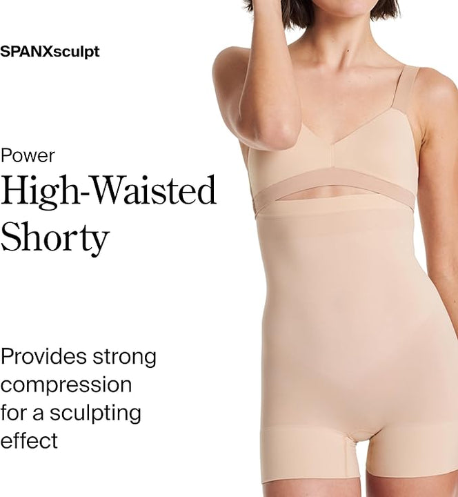 SPANX Women's Power High-Waisted Shorty Thigh Shapewear