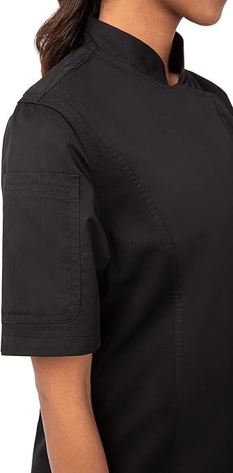 Chef Works Women's Springfield Chef Coat Jacket, Black, 3X-Large