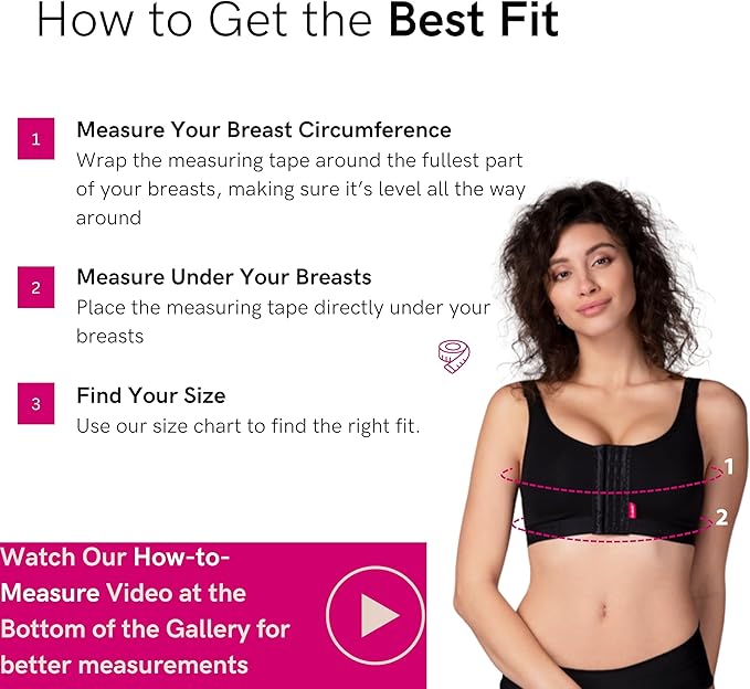 LIPOELASTIC PI Active - Compression Bra Post-Surgery | Sports Bra for Women | Post-Surgery Bra for Women with Front Closure Black, S