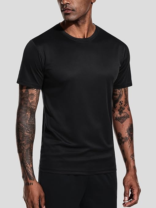 Teesmen Man Sports T Shirt 2pack Gym Short Sleeve Running Plain Mulit Crew Neck Workout T-Shirt  XL)