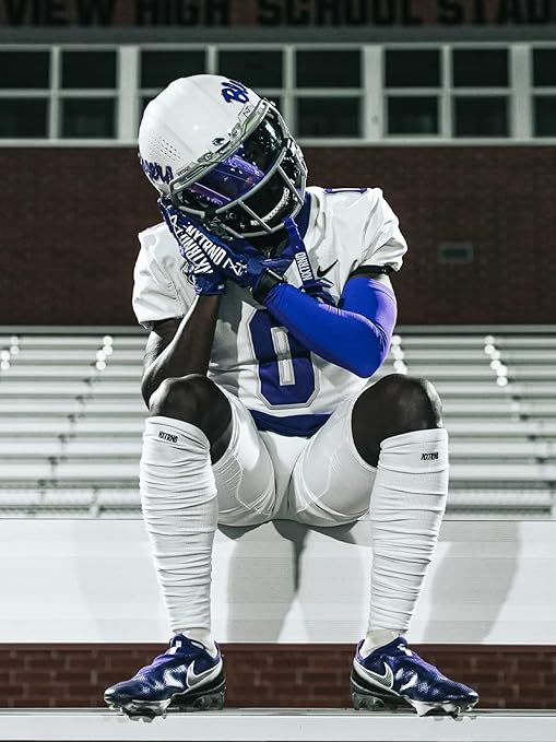 Nxtrnd XTD Scrunch Football Socks, Extra Long Padded Sports Socks for Men & Boys, White, Large