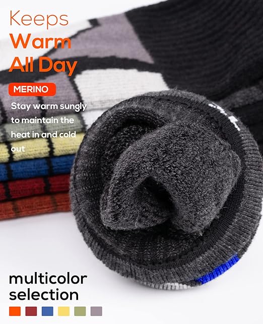 WEIERYA Ski Socks 2-Pack Merino Wool, Anti-Pilling Wool Skiing Socks, Suitable For Men & Women Darkblue S