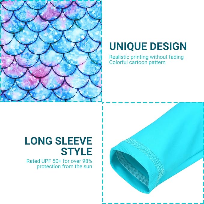 Vine Girls Swimsuit One Piece Swimwear Long Sleeve