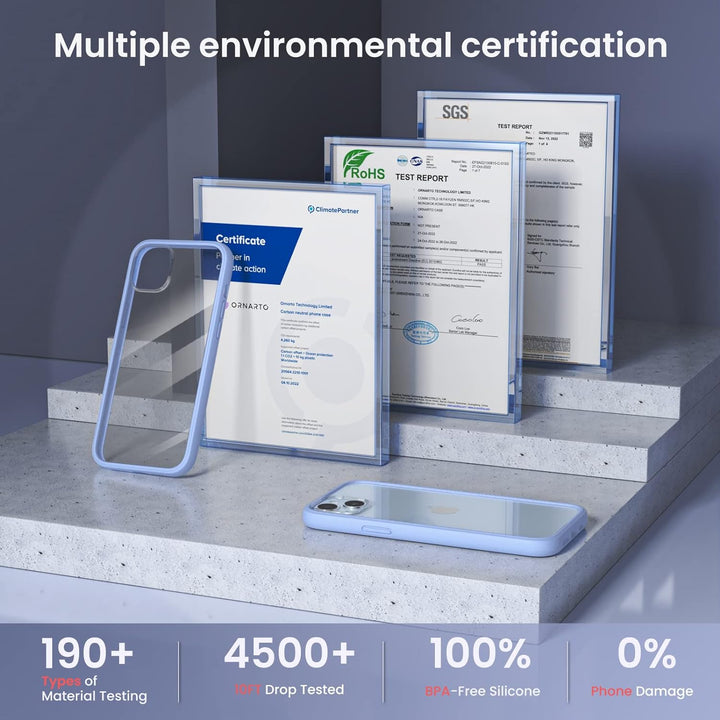 ORNARTO Compatible with iPhone 14 Plus Case 6.7",Bumper Case with 2 x Screen Protector Liquid Silicone Gel Rubber Case Full Body Protection Removable Clear Back Cover for iPhone 14 Plus-Blue