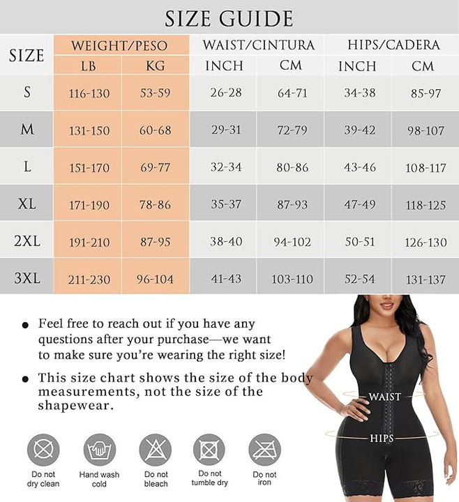 YIANNA Shapewear for Women Tummy Control Full Body Shaper Fajas Colombianas Bodysuit Butt Lifter Post Surgery Zipper Crotch Black 7275 L