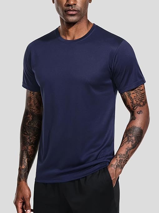 Teesmen Man Sports T Shirt 2pack Gym Short Sleeve Running Plain Mulit Crew Neck Workout T-Shirt  XL)