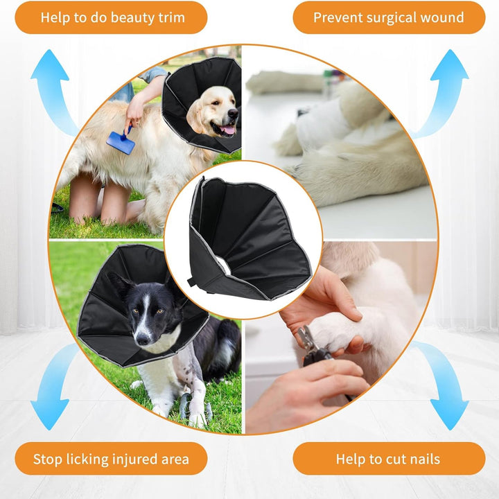 Dog Cone Collar for After Surgery, Adjustable Recovery Collars for Dogs, Soft Comfy Cone Elizabethan Collar for Large Medium Dogs Wound Healing, XL