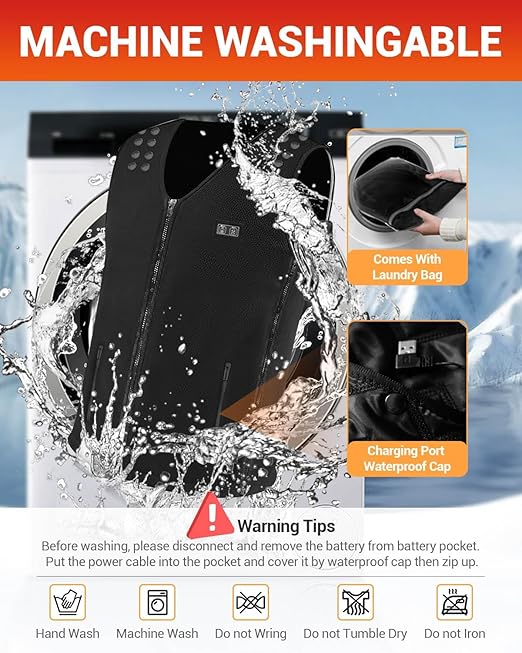 MOXTOYU 2024 Enhanced Heated Vest for Men and Women, 3 Selectable Temperature, Adjustable Size, Featuring 9 Heating Zones, USB Charging, Winter Gift, Washable Heated Vest (Power Bank Includ)