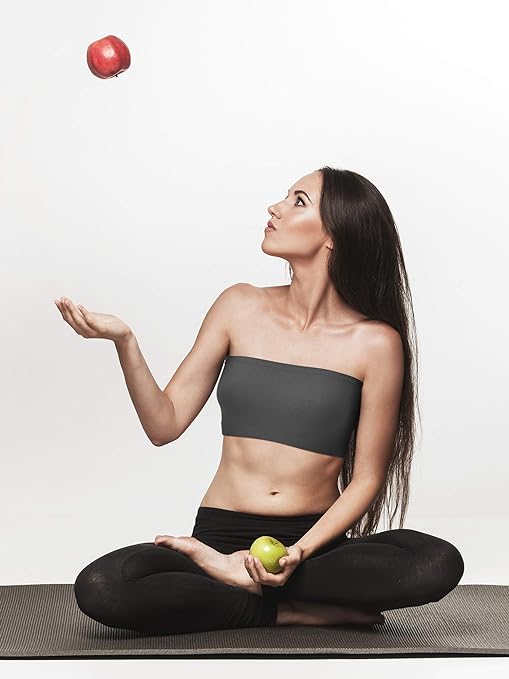 4 Pieces Strapless Bandeau Bra, Seamless Bralettes Stretchy Non Padded Bandeau Tube Top Bra for Women(Vivid Colors,X-Large)