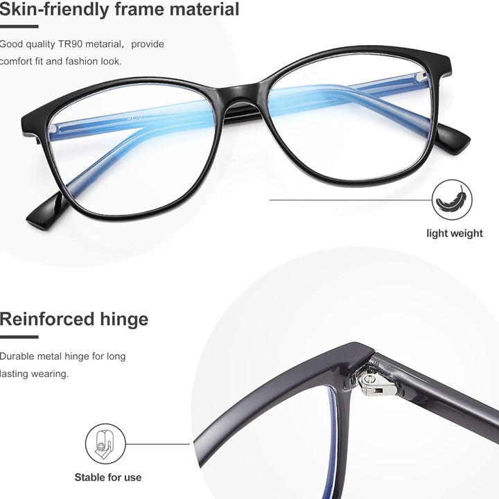 Madison Avenue Blue Light Blocking Glasses Anti Eyestrain UV Glare Blue Light Glasses for Women TV Phone Computer Gaming Eyeglasses(Coffee Brown)