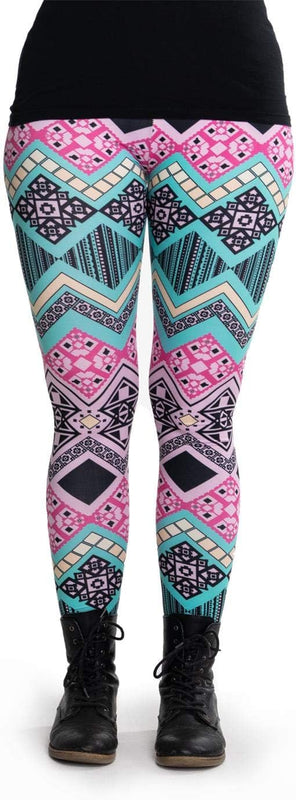 cosey - Printed Colorful Leggings (one Size) - Design Aztec Panic