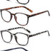JM 4 Pack Square Reading Glasses, Spring Hinge Readers for Men Women, Mxied Color +2.5