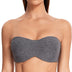MELENECA Plus Size Strapless Bra, Minimiser, Unpadded Underwire, Transparent Straps, for Women, Grey Heather, 34E