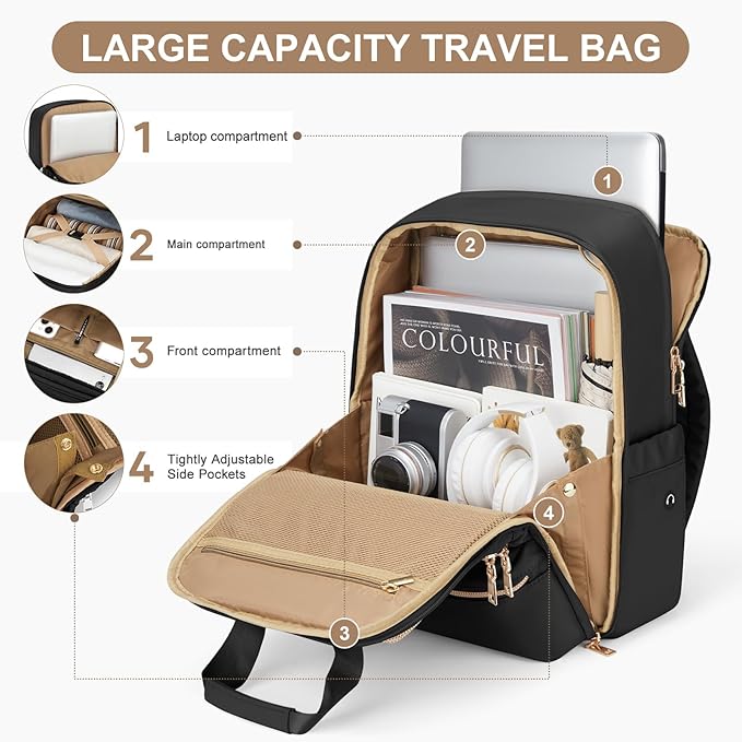 UPPACK Travel Backpack for Women,Carry on Ryanair Backpack Cabin Size Waterproof Travel Rucksack Bag for Men,30L Casual Daypack Fit 14 Inch Laptop