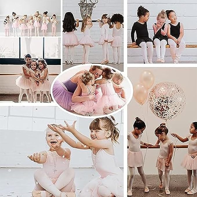 Zando Ballet tights children's girls elastic tights baby dance tights non-slip breathable, 2 pairs of white and pink, 1-3 Years