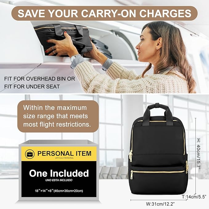 UPPACK Travel Backpack for Women,Carry on Ryanair Backpack Cabin Size Waterproof Travel Rucksack Bag for Men,30L Casual Daypack Fit 14 Inch Laptop