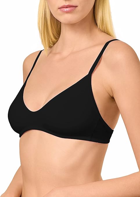 2 PACK Golden Lady Women's Reggiseno a triangolo Bra, 0.0 inches, Nero, 4B IT = 38B UK